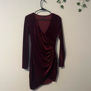 Maroon Velvet Dress